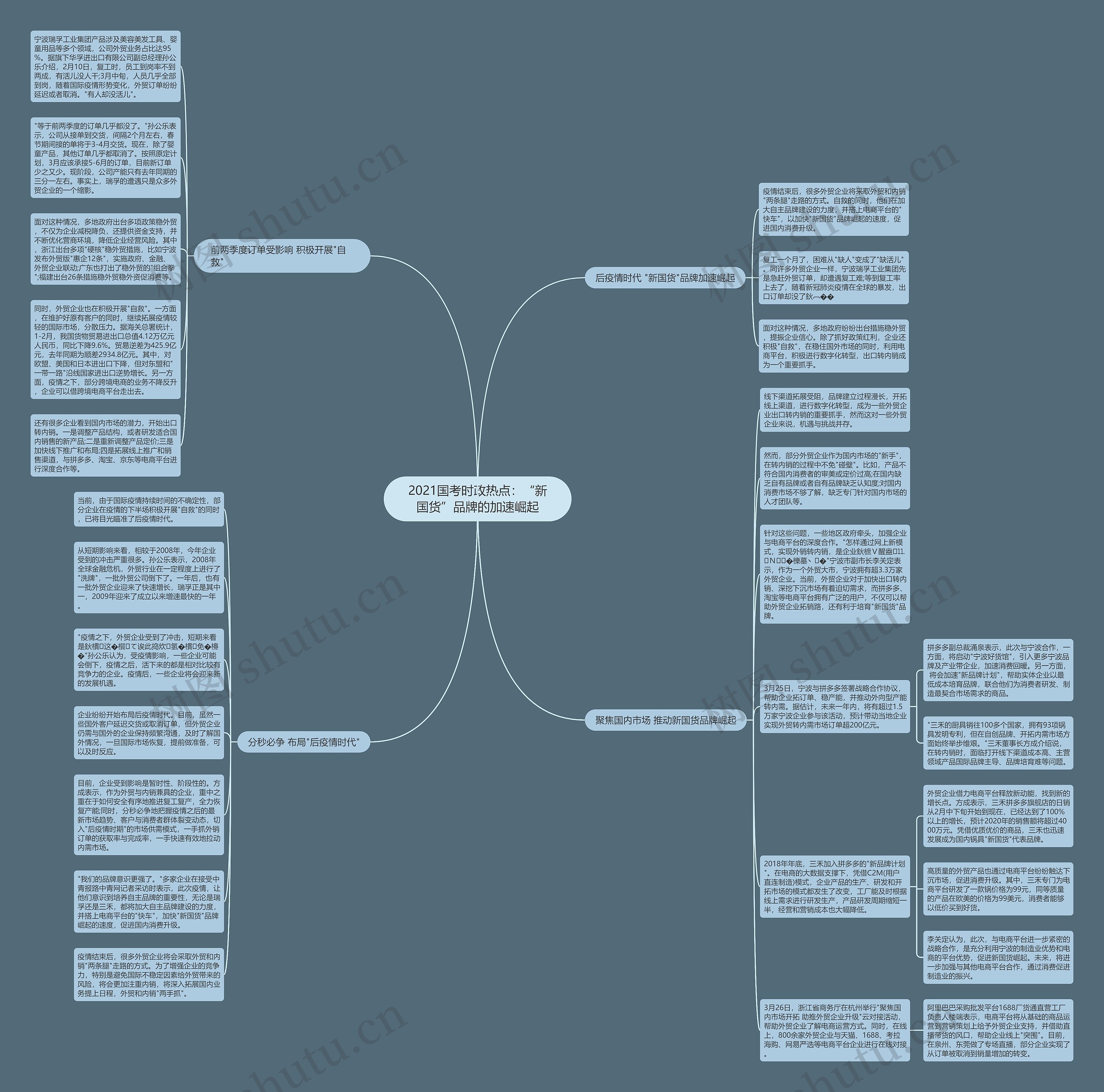 2021国考时政热点：“新国货”品牌的加速崛起思维导图