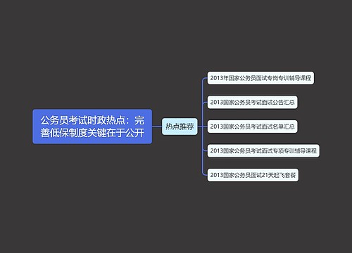 公务员考试时政热点：完善低保制度关键在于公开