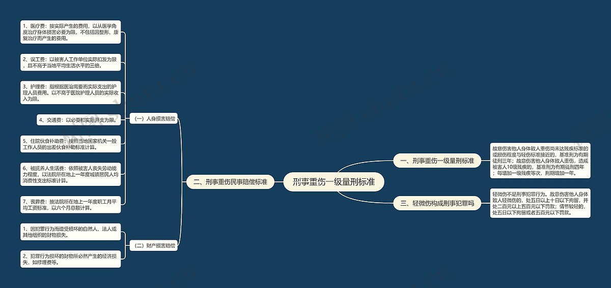 刑事重伤一级量刑标准思维导图_编号p8923351-TreeMind树图