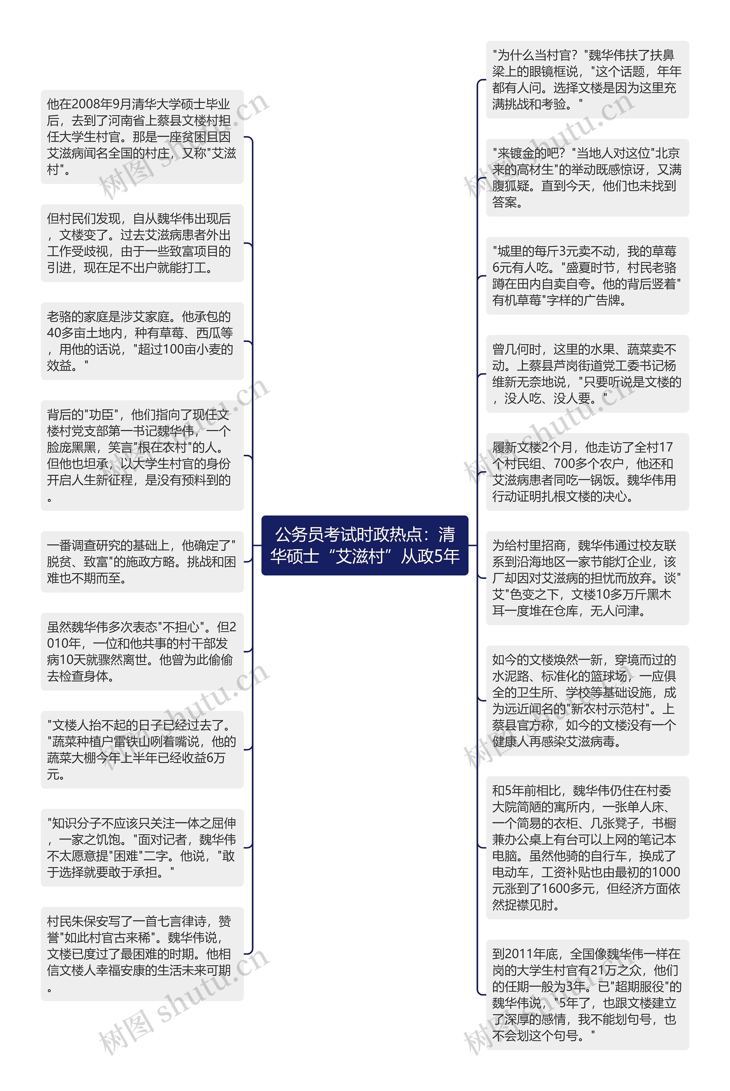 公务员考试时政热点：清华硕士“艾滋村”从政5年思维导图