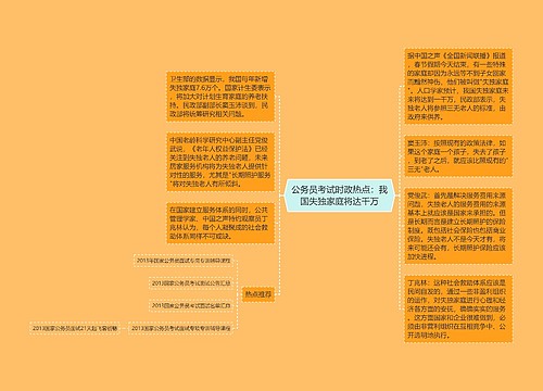 公务员考试时政热点：我国失独家庭将达千万