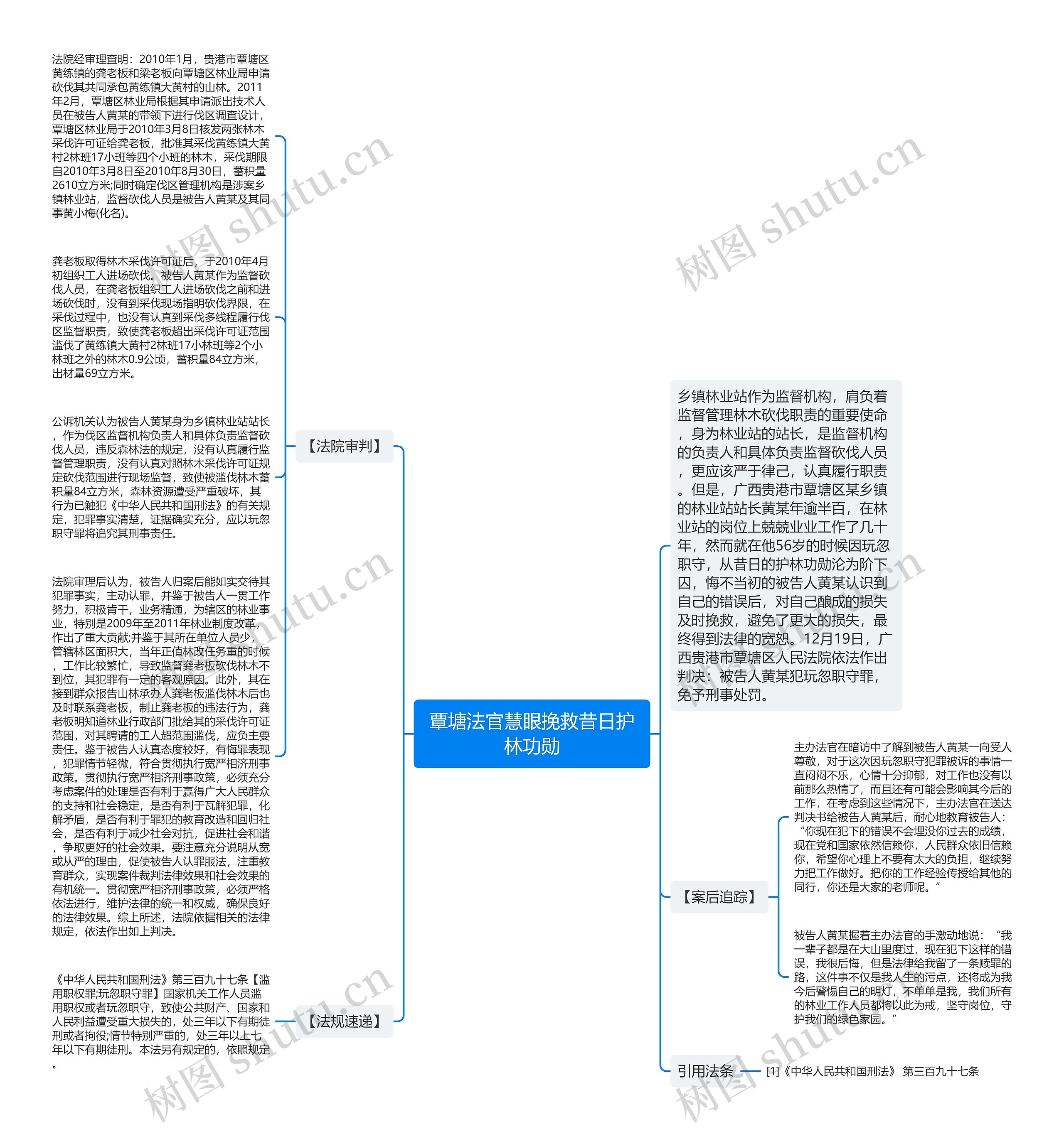 覃塘法官慧眼挽救昔日护林功勋思维导图