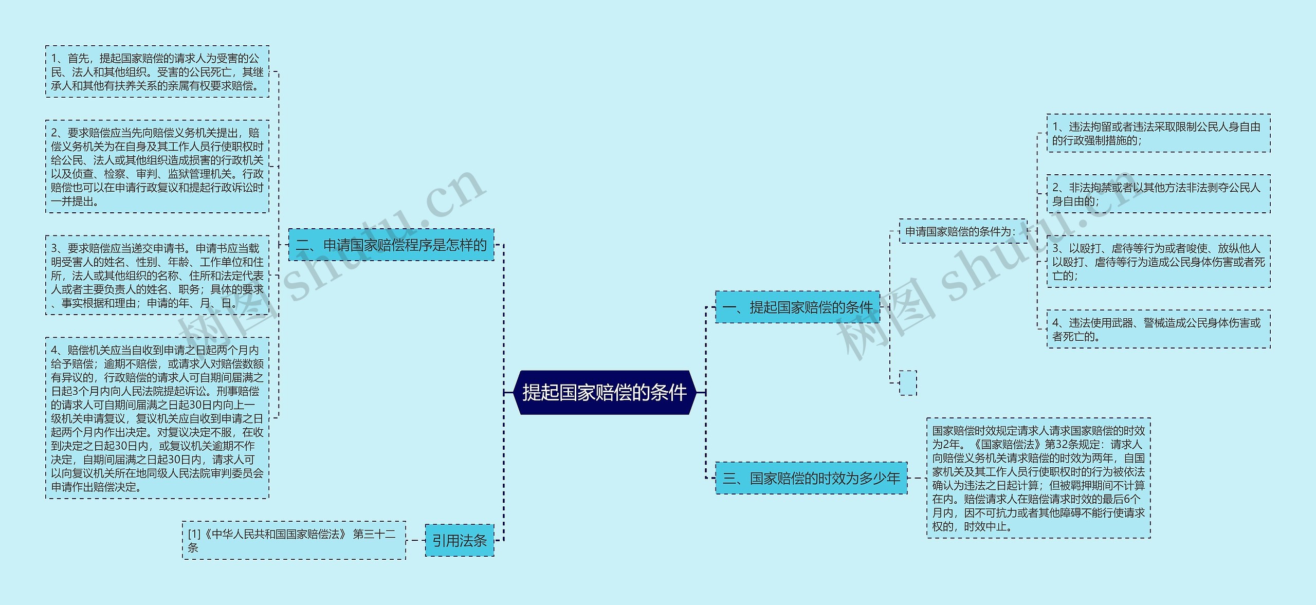 提起国家赔偿的条件思维导图