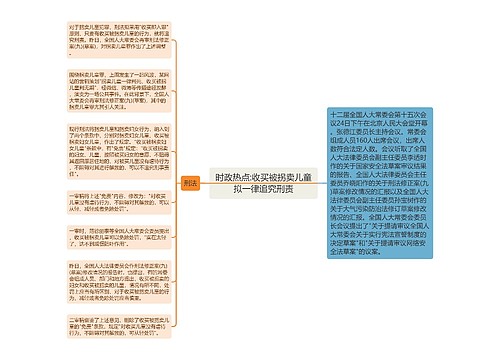 时政热点:收买被拐卖儿童拟一律追究刑责