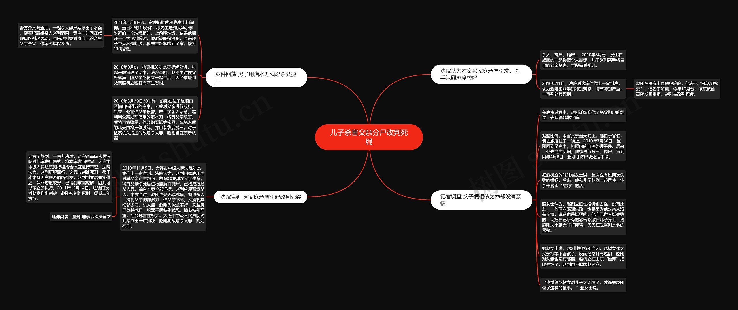 儿子杀害父亲分尸改判死缓思维导图