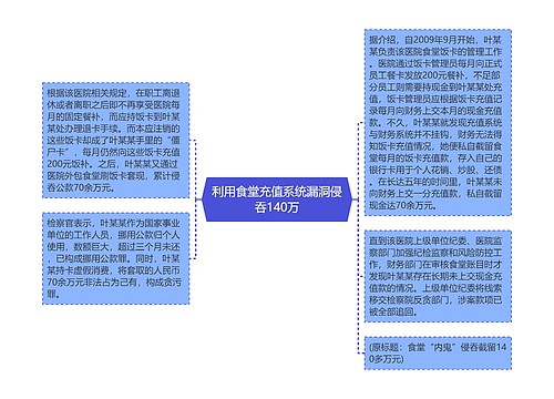 利用食堂充值系统漏洞侵吞140万