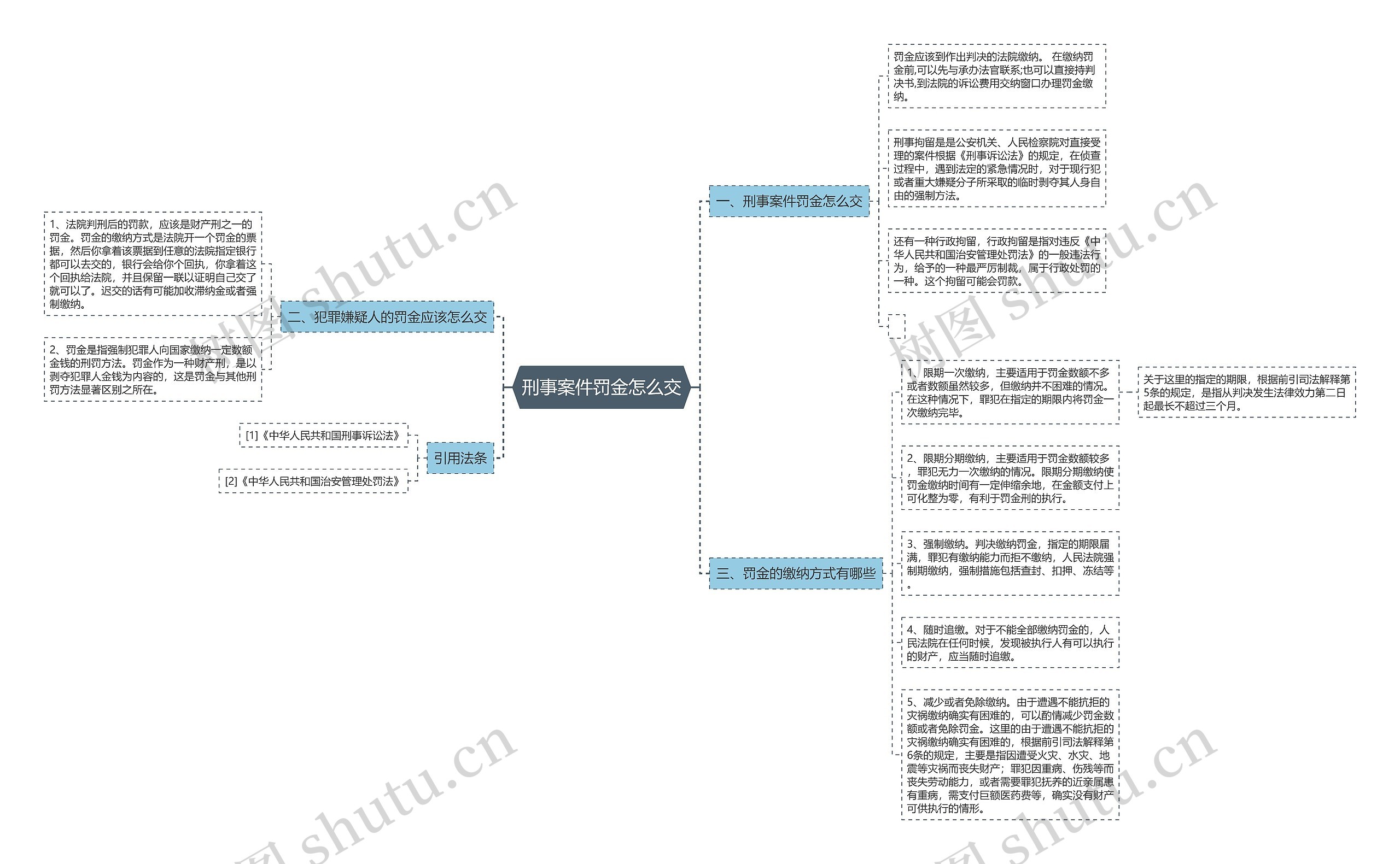 刑事案件罚金怎么交思维导图