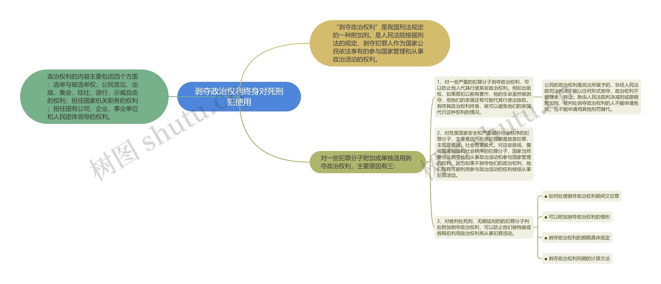 剥夺政治权利终身对死刑犯使用思维导图