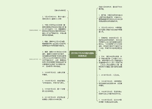 2019年7月26日国内国际时政热点