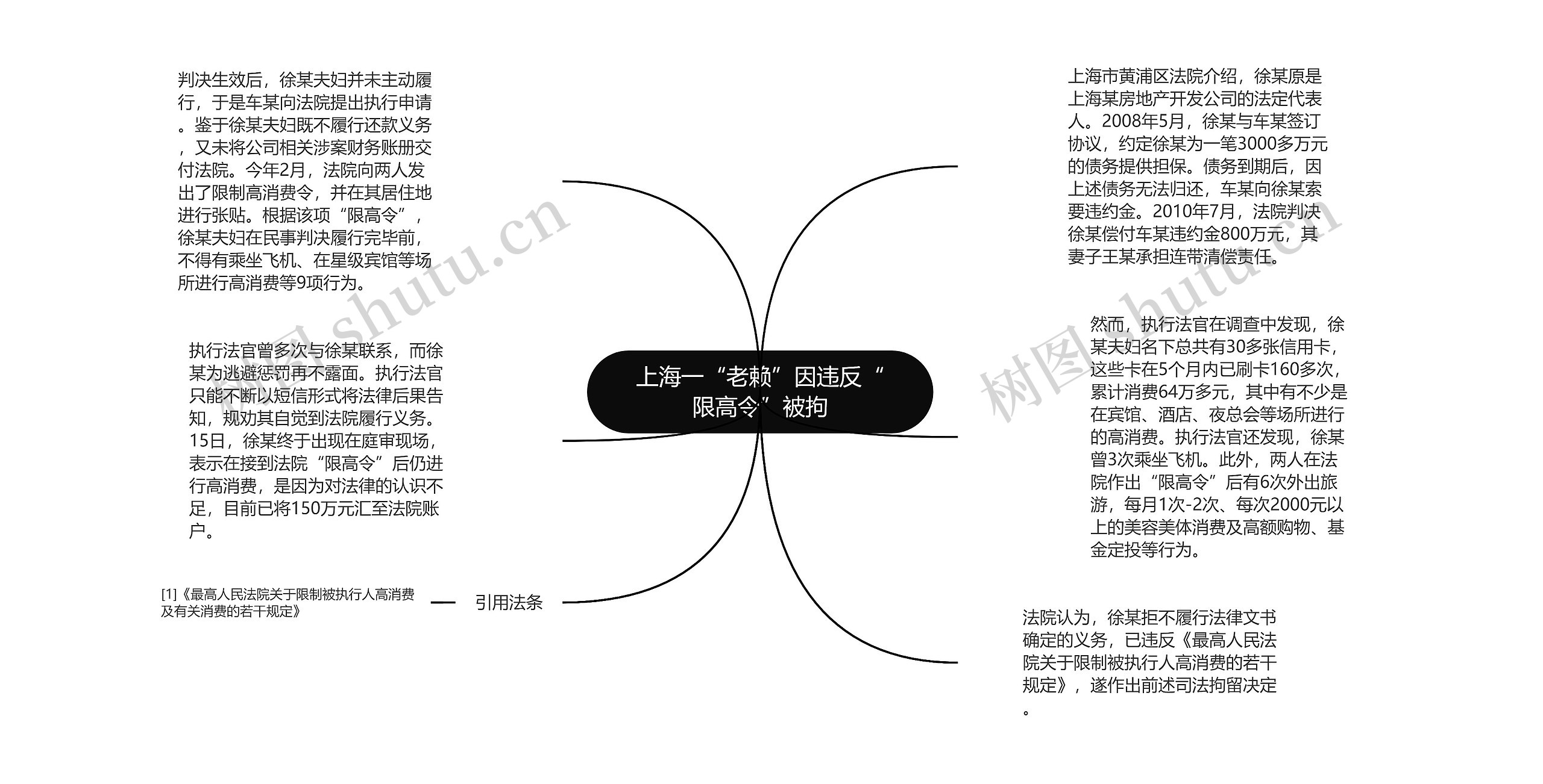 上海一“老赖”因违反“限高令”被拘思维导图