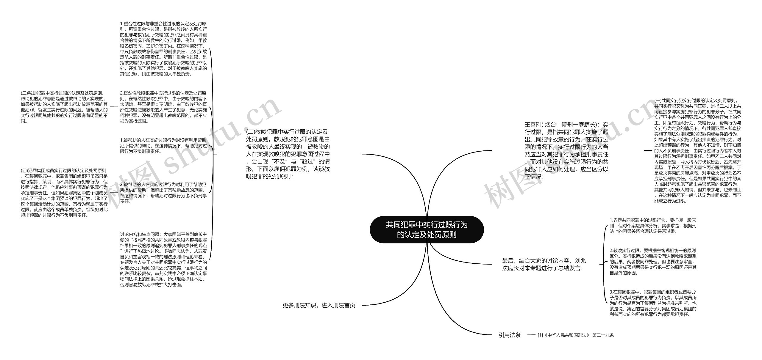 共同犯罪中实行过限行为的认定及处罚原则思维导图