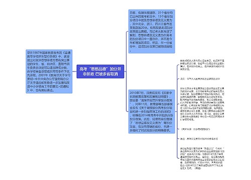 高考“思想品德”加分并非新政 已被多省取消