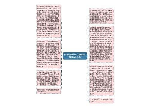 国考时事热点：因地制宜激发内生动力