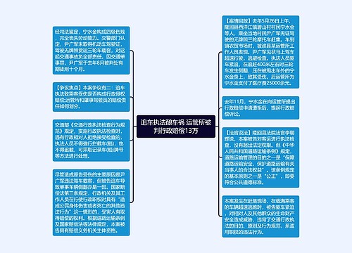 追车执法酿车祸 运管所被判行政赔偿13万