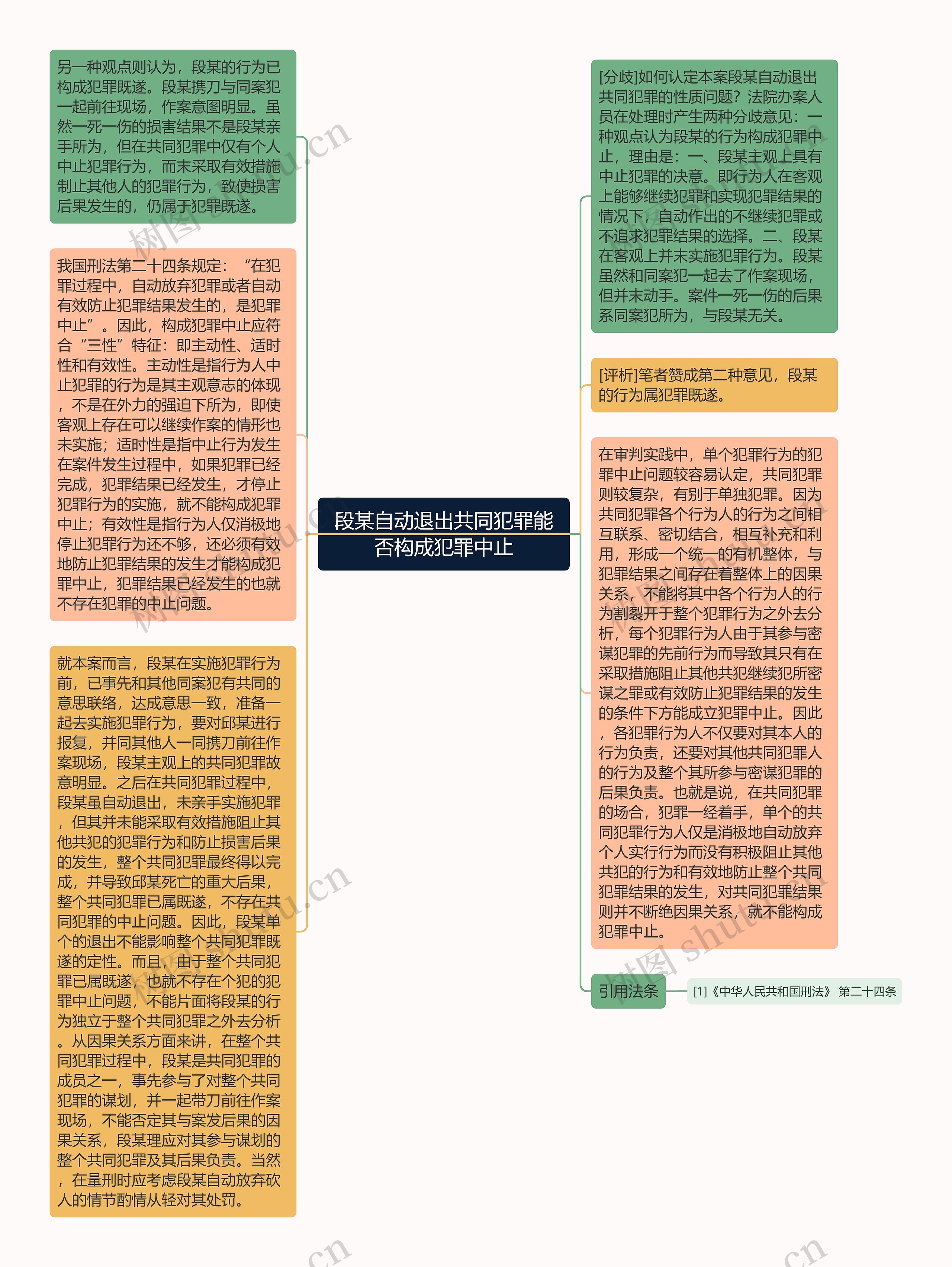 段某自动退出共同犯罪能否构成犯罪中止思维导图