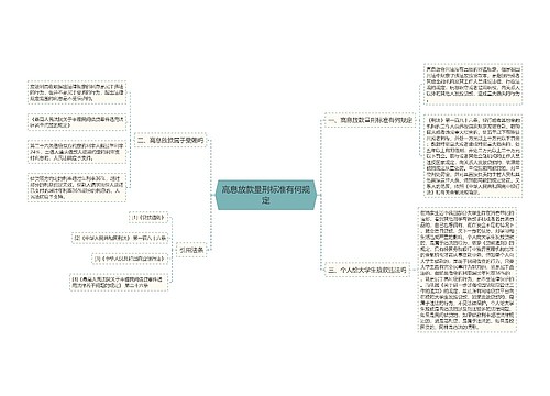 高息放款量刑标准有何规定