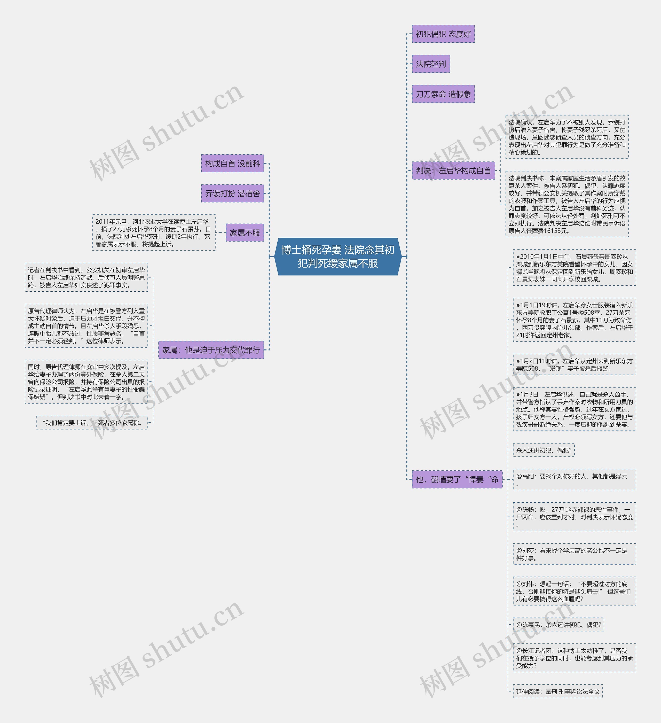 博士捅死孕妻 法院念其初犯判死缓家属不服思维导图