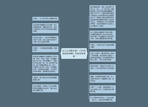 出门必须戴手套？15秒就能感染病毒？权威专家答疑