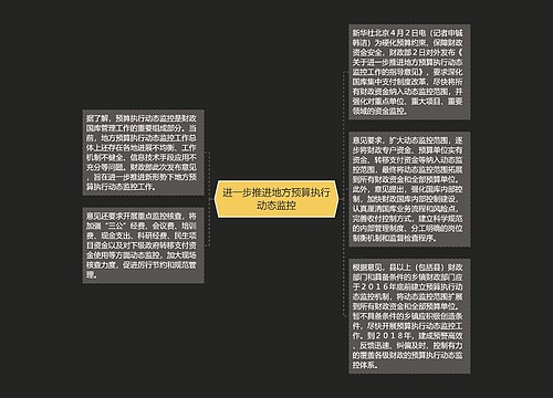 进一步推进地方预算执行动态监控