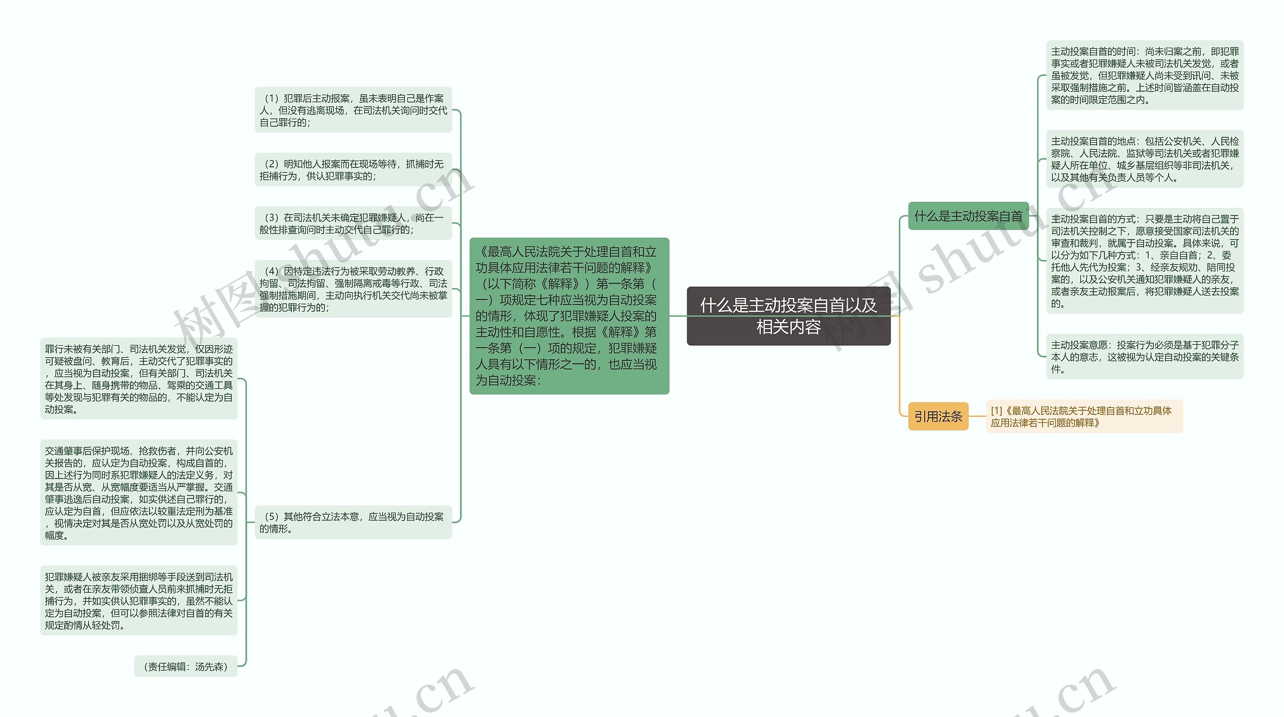 什么是主动投案自首以及相关内容思维导图