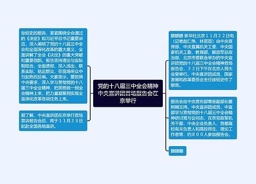 党的十八届三中全会精神中央宣讲团首场报告会在京举行