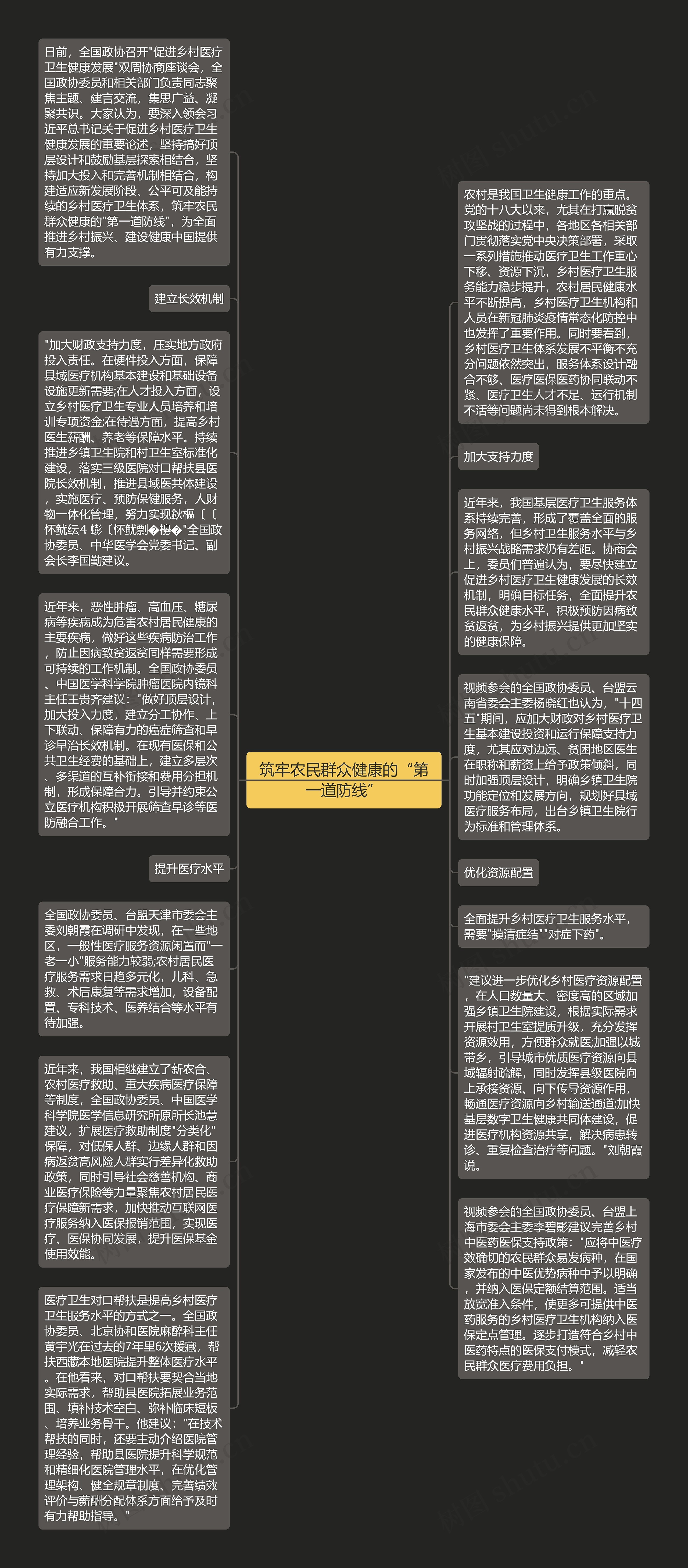 筑牢农民群众健康的“第一道防线”思维导图