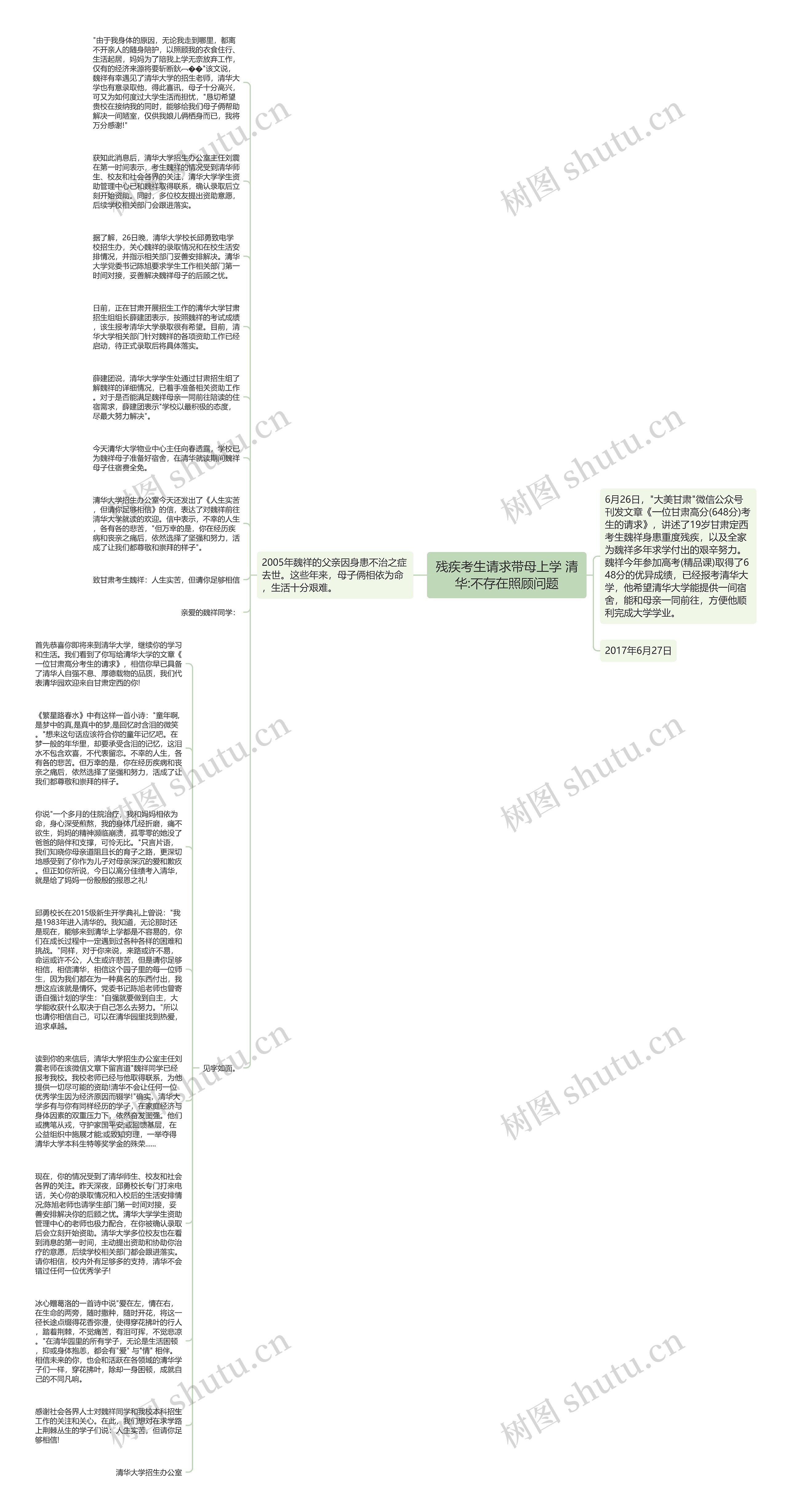 残疾考生请求带母上学 清华:不存在照顾问题