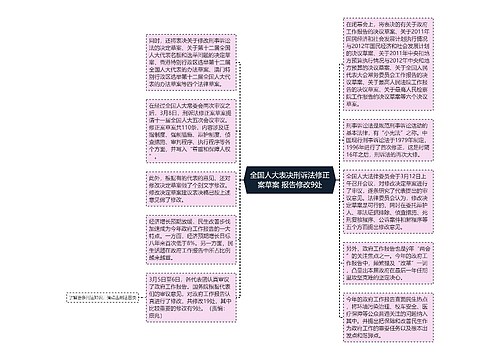 全国人大表决刑诉法修正案草案 报告修改9处