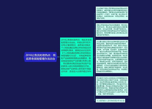 2018公务员时政热点：税延养老保险管理办法出台