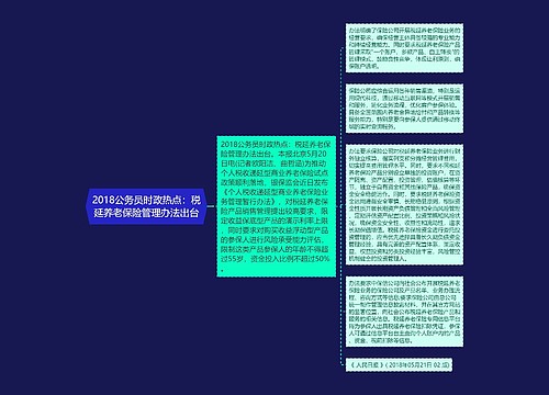 2018公务员时政热点：税延养老保险管理办法出台