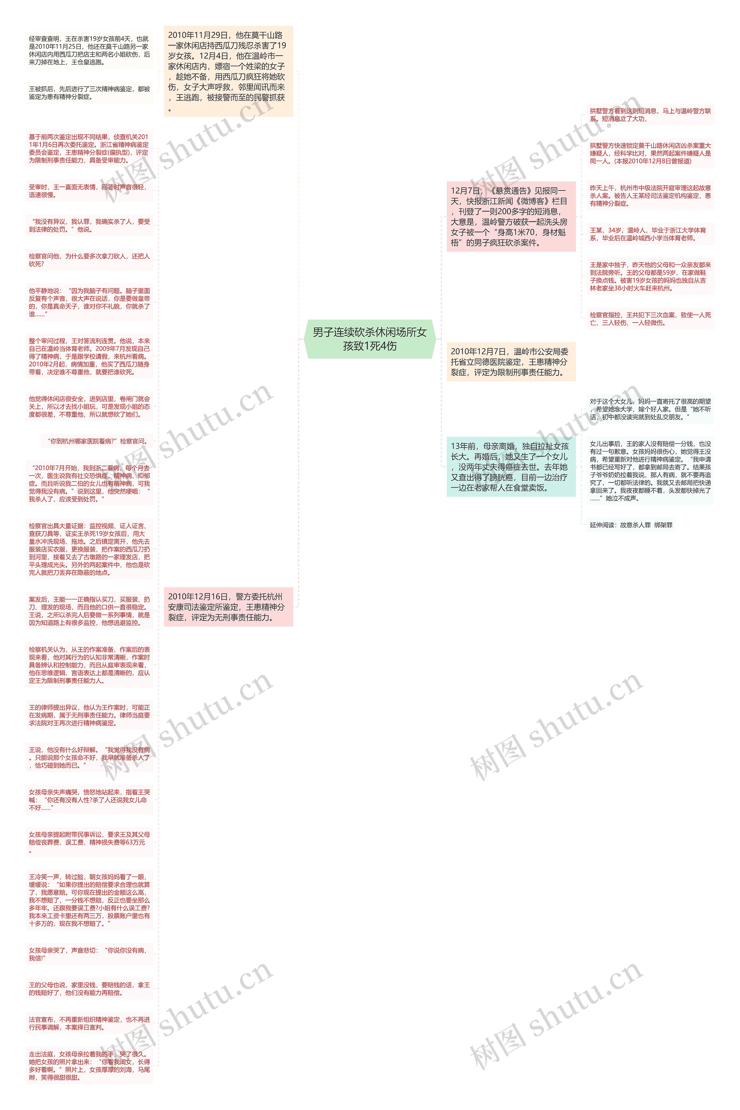 男子连续砍杀休闲场所女孩致1死4伤思维导图