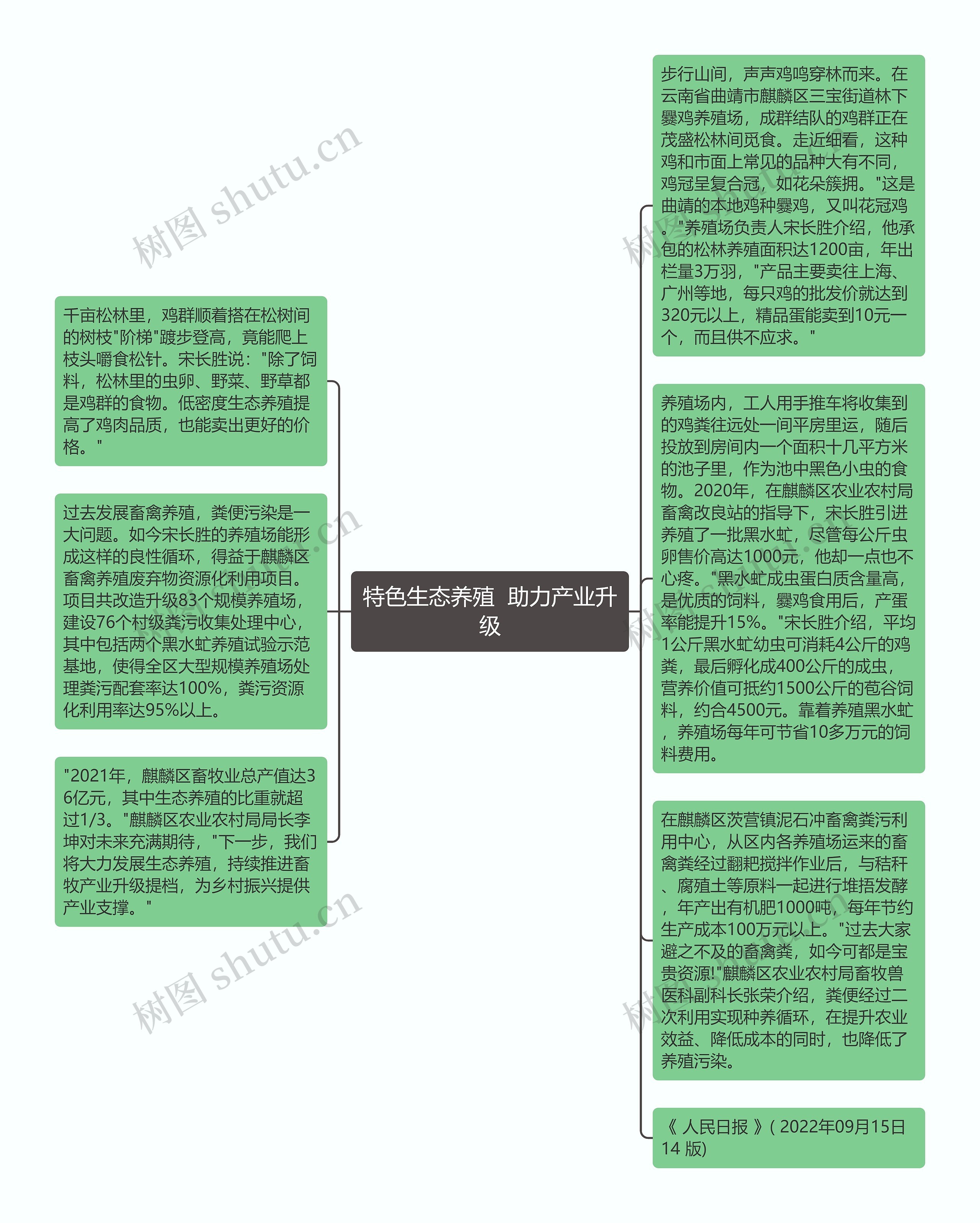 特色生态养殖 助力产业升级思维导图高清图 特色生态养殖 助力产业升级思维导图