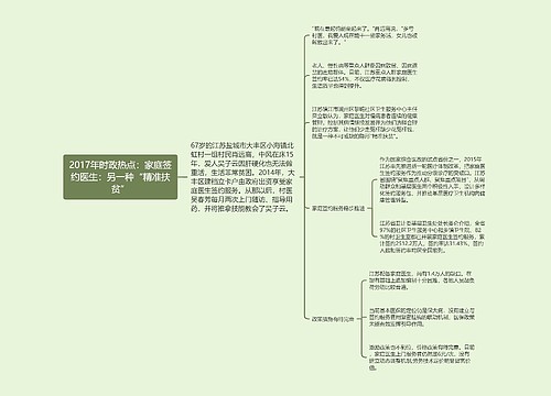 2017年时政热点：家庭签约医生：另一种“精准扶贫”