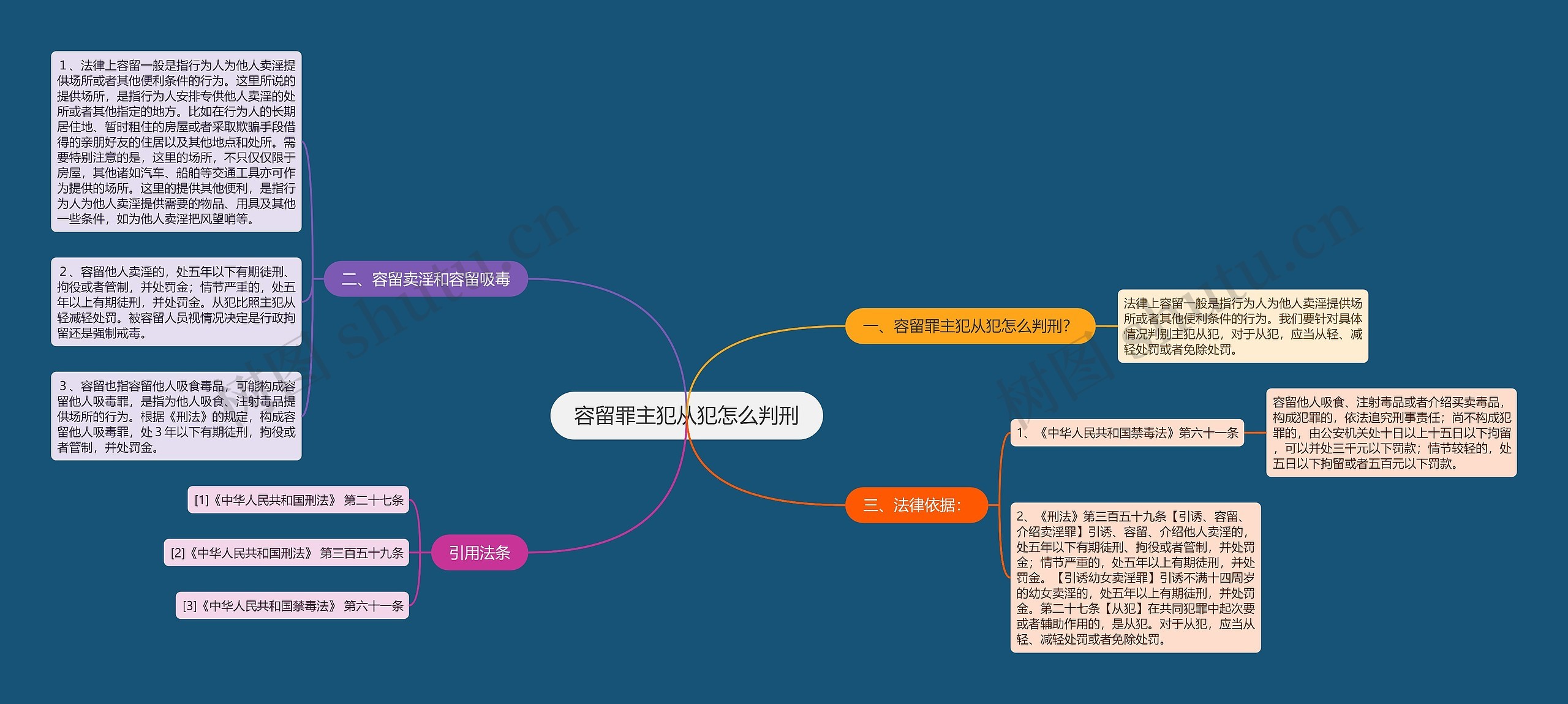 容留罪主犯从犯怎么判刑思维导图