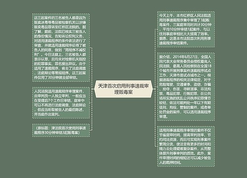 天津首次启用刑事速裁审理贩毒案