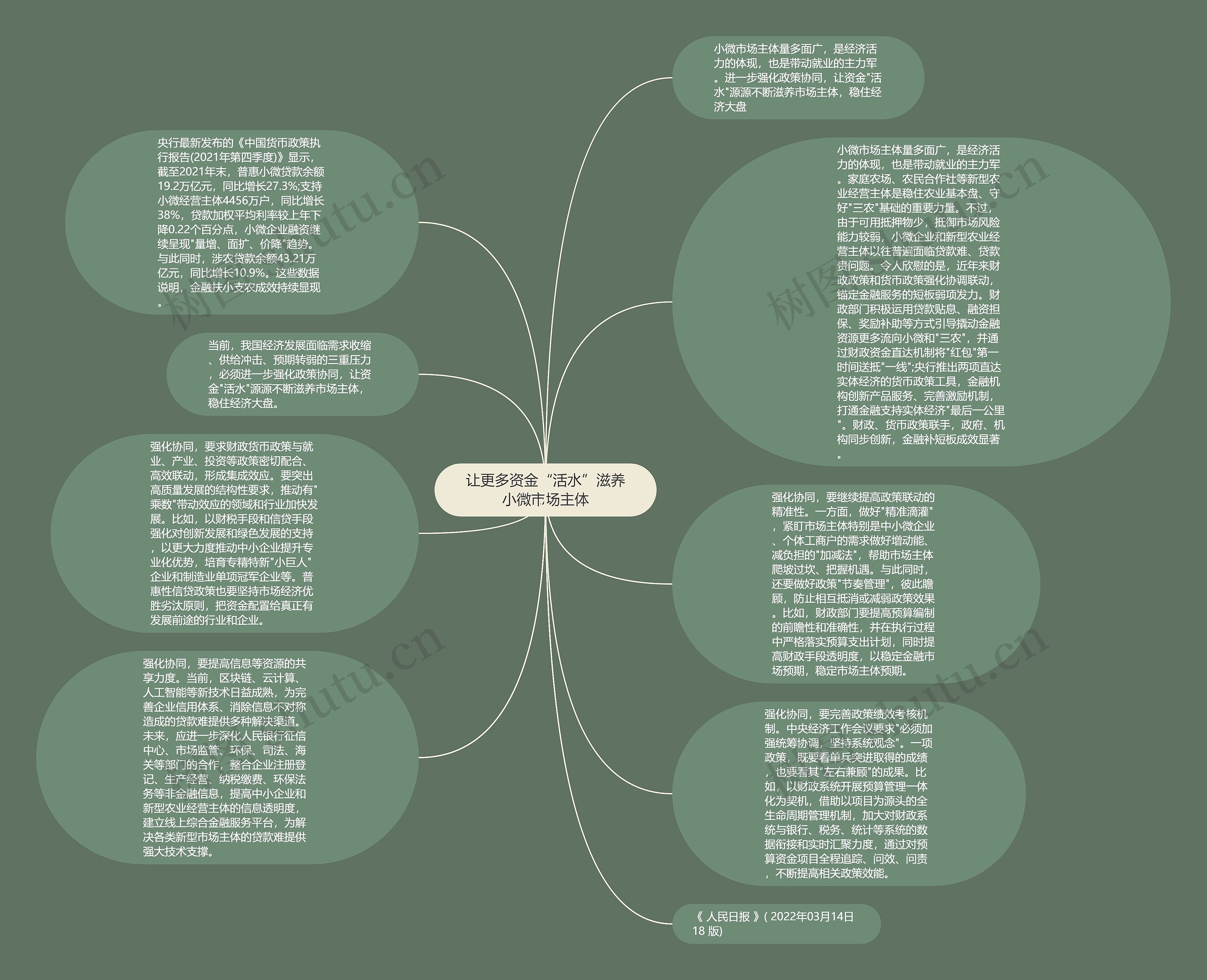 让更多资金“活水”滋养小微市场主体思维导图