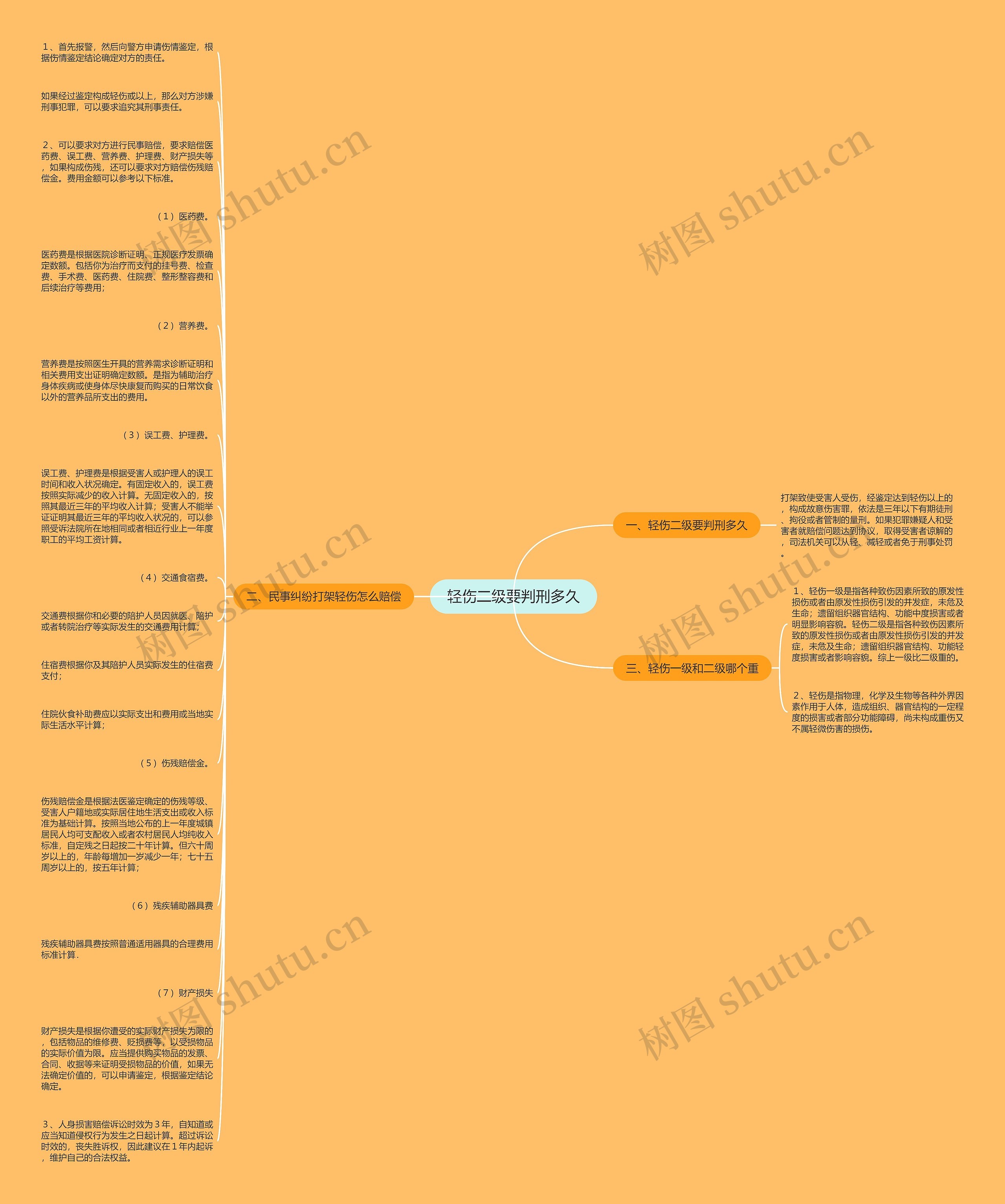 轻伤二级要判刑多久思维导图