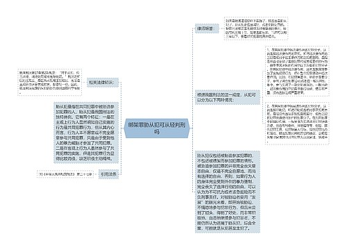 绑架罪胁从犯可从轻判刑吗