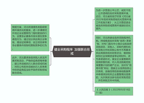 健全采购程序  加强联合惩戒