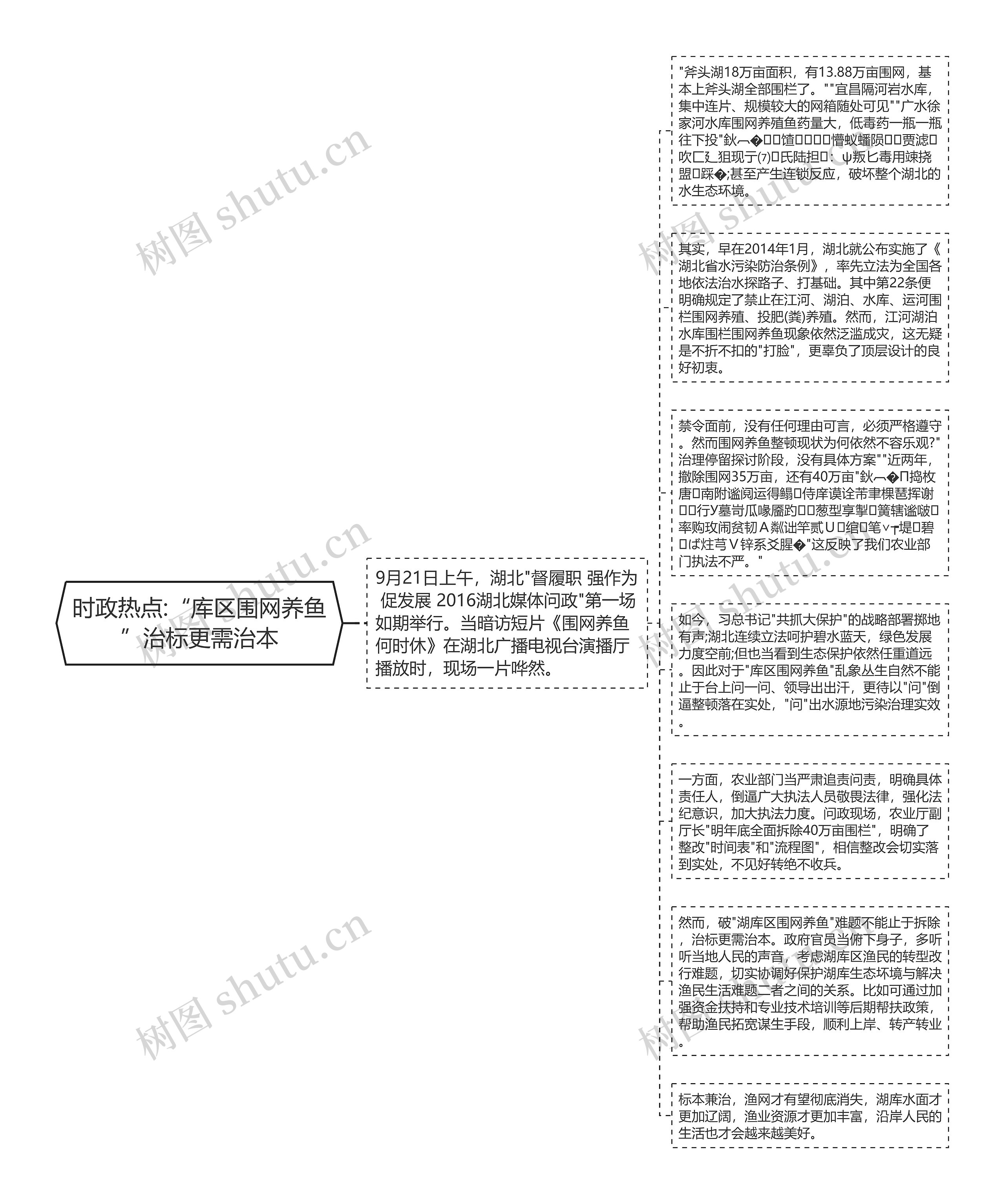 时政热点:“库区围网养鱼”治标更需治本思维导图