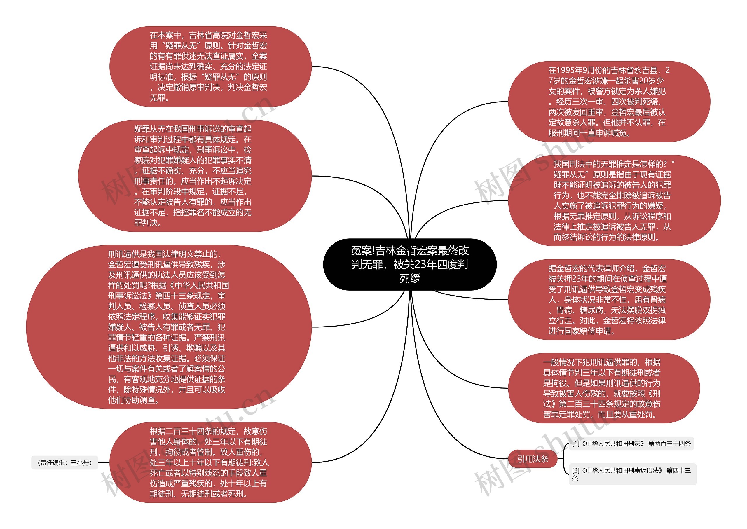 冤案!吉林金哲宏案最终改判无罪，被关23年四度判死缓思维导图