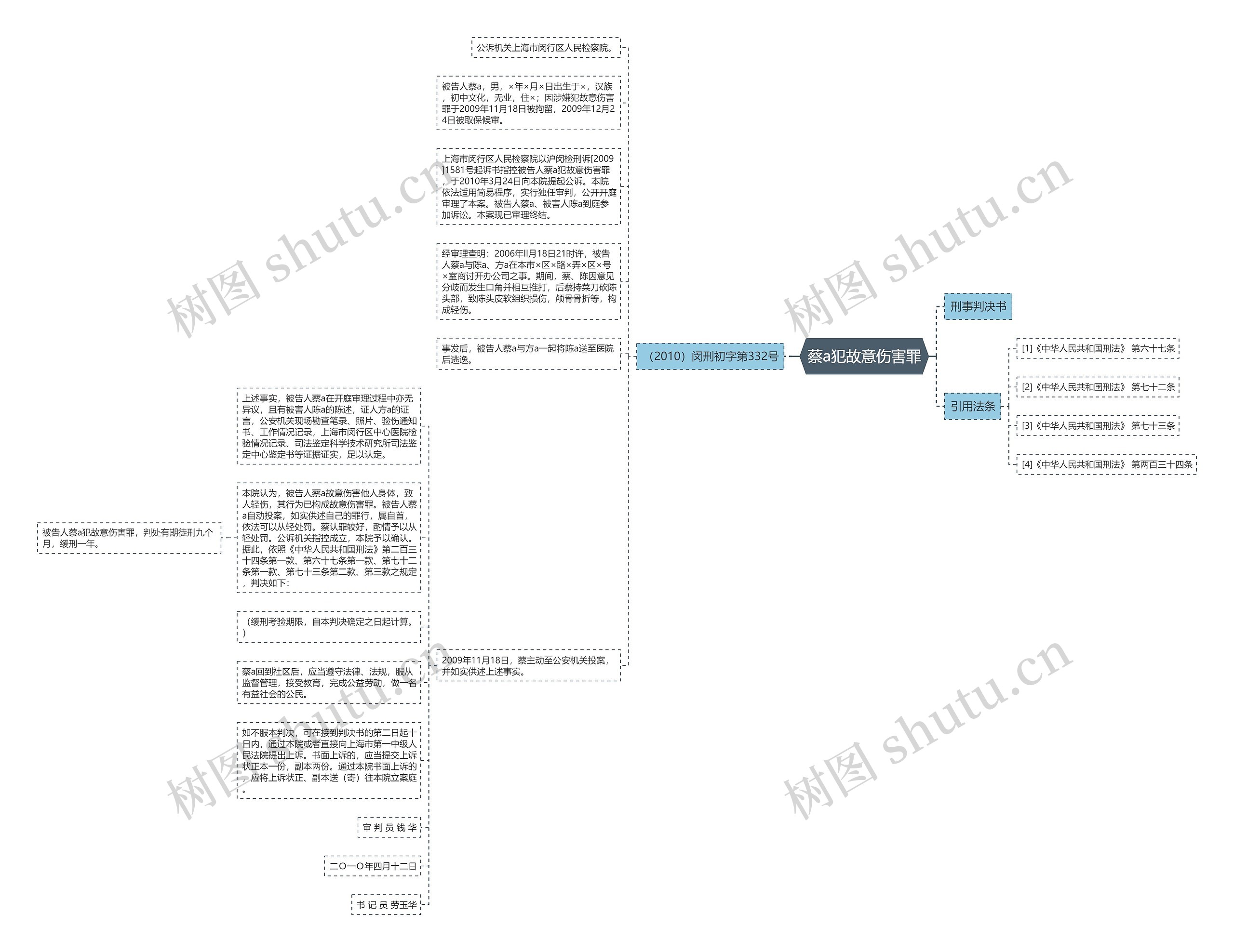 蔡a犯故意伤害罪思维导图