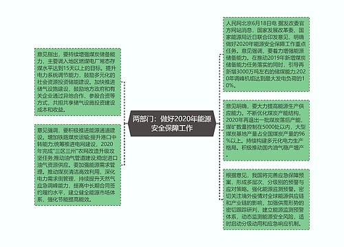 两部门：做好2020年能源安全保障工作