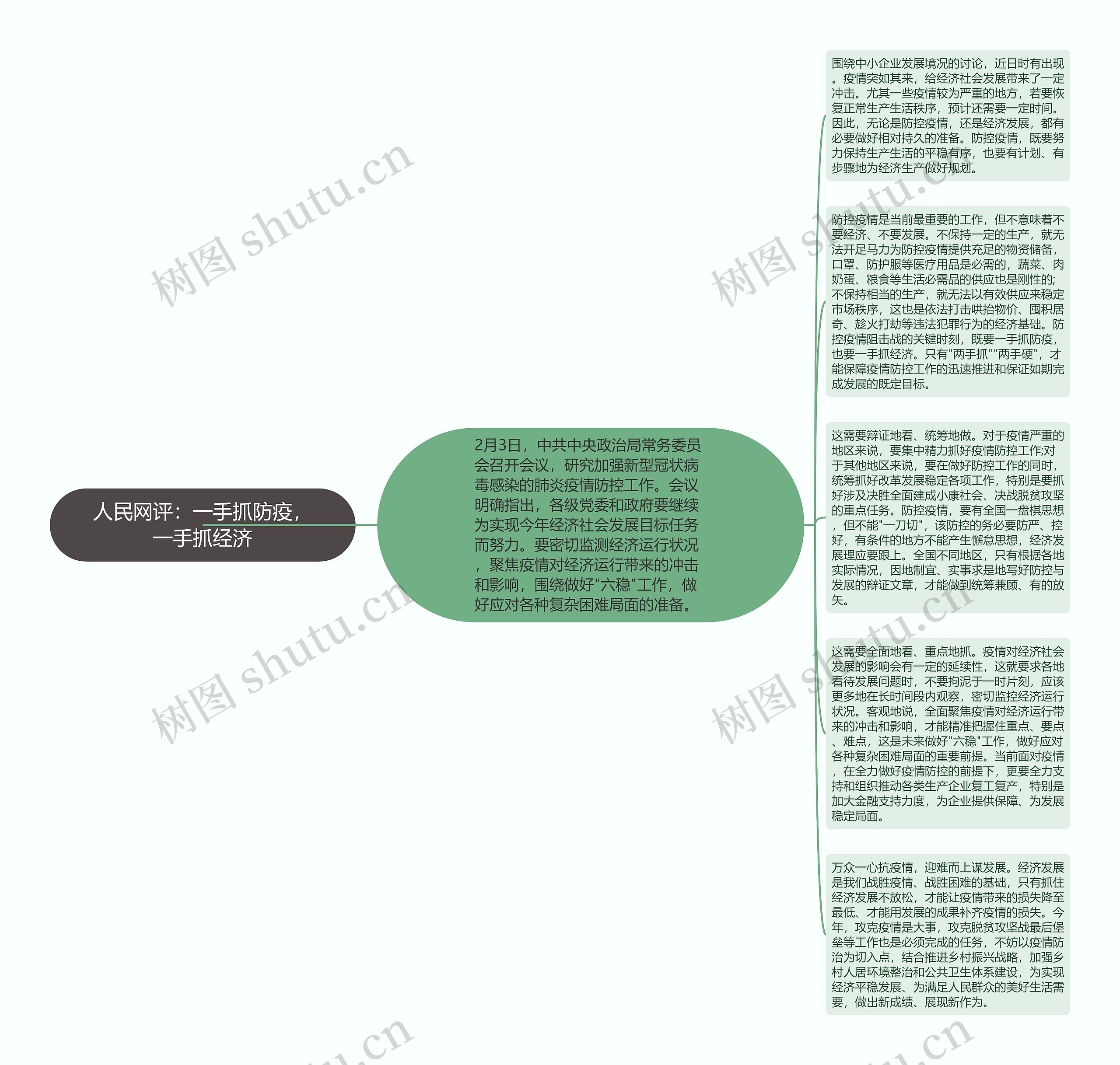 人民网评：一手抓防疫，一手抓经济思维导图