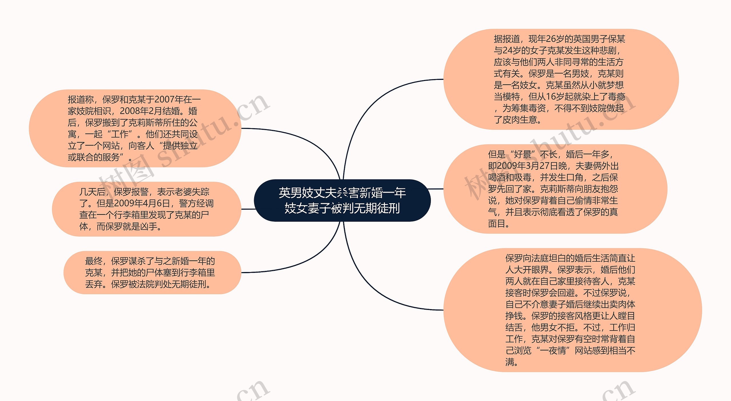 英男妓丈夫杀害新婚一年妓女妻子被判无期徒刑思维导图