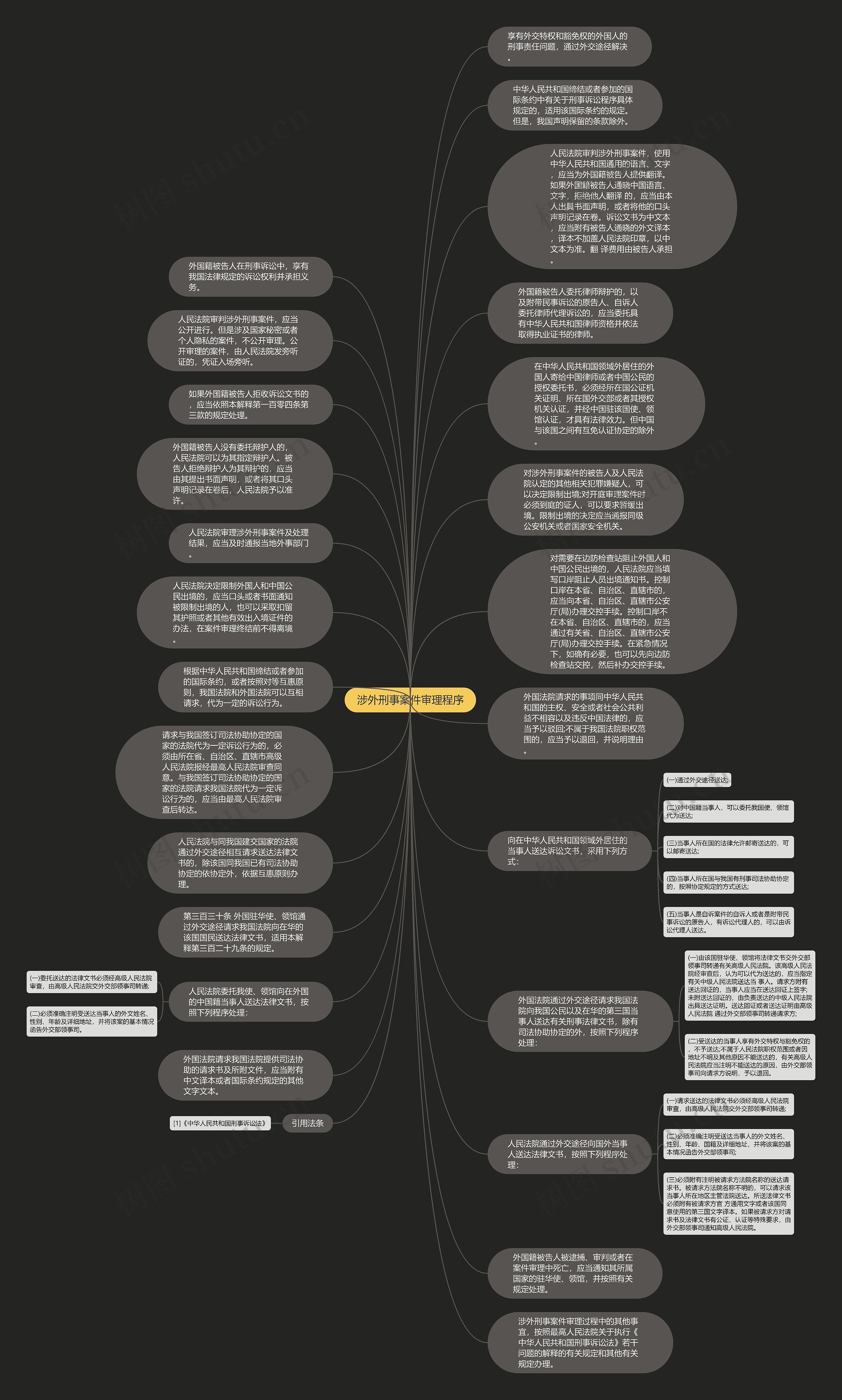 涉外刑事案件审理程序思维导图