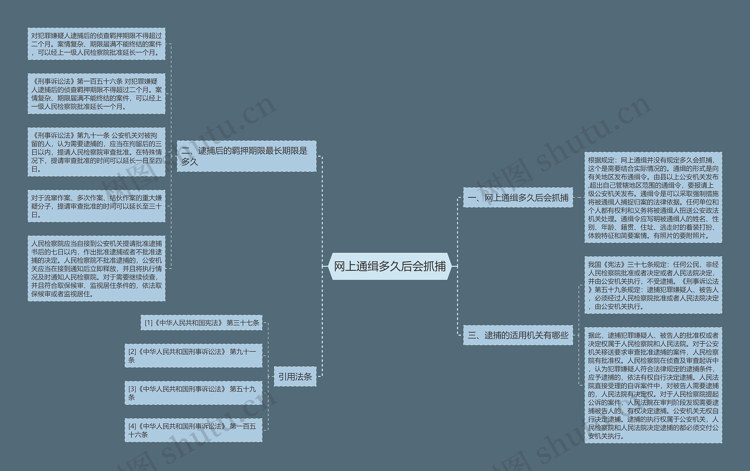 网上通缉多久后会抓捕思维导图