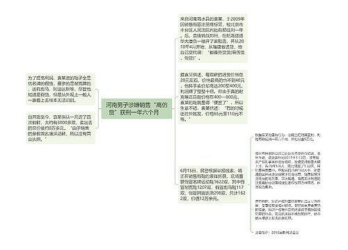 河南男子涉嫌销售“高仿货”获刑一年六个月　