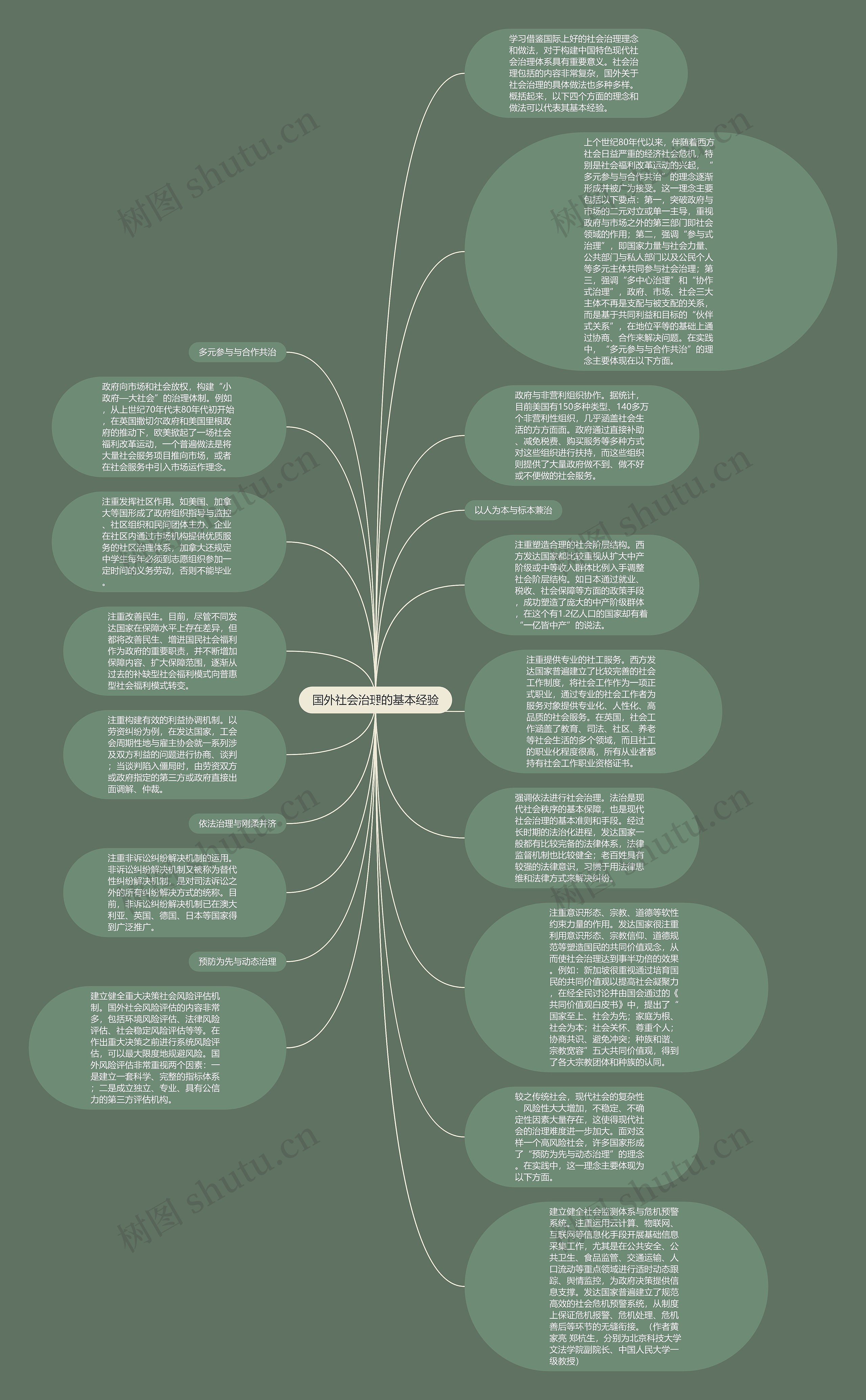 国外社会治理的基本经验思维导图