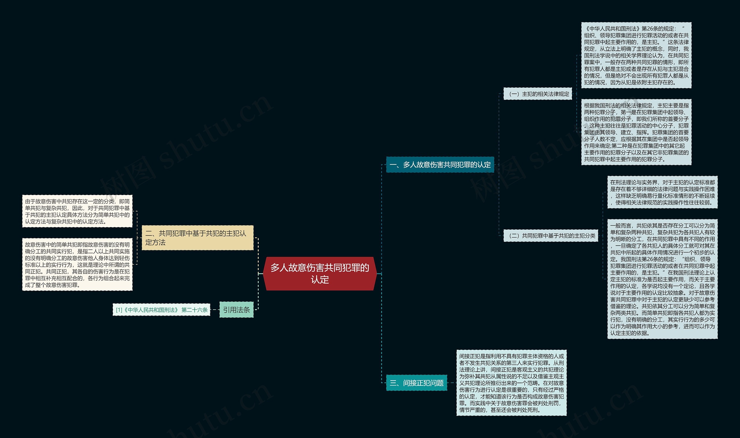 多人故意伤害共同犯罪的认定思维导图